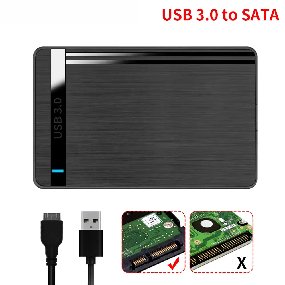 Case Externo 2.5'' SATA para USB 3.0 – 5Gbps – Compatível SSD/HDD – KEBETEME