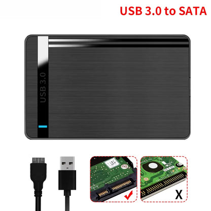 Case Externo 2.5'' SATA para USB 3.0 – 5Gbps – Compatível SSD/HDD – KEBETEME